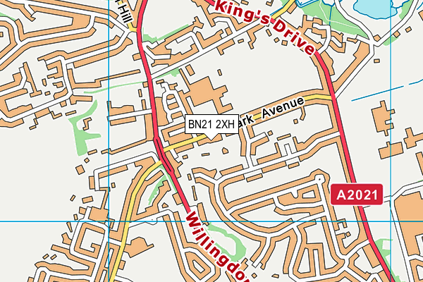 BN21 2XH map - OS VectorMap District (Ordnance Survey)