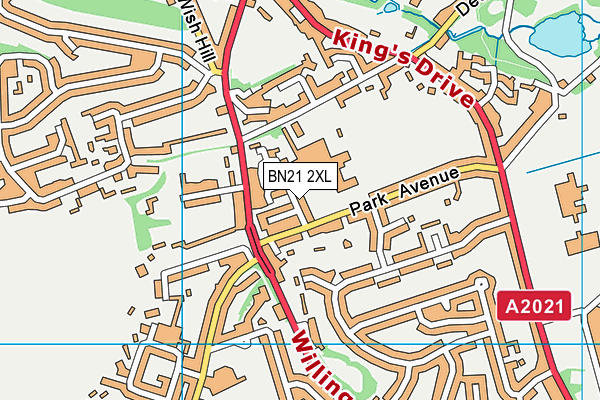BN21 2XL map - OS VectorMap District (Ordnance Survey)