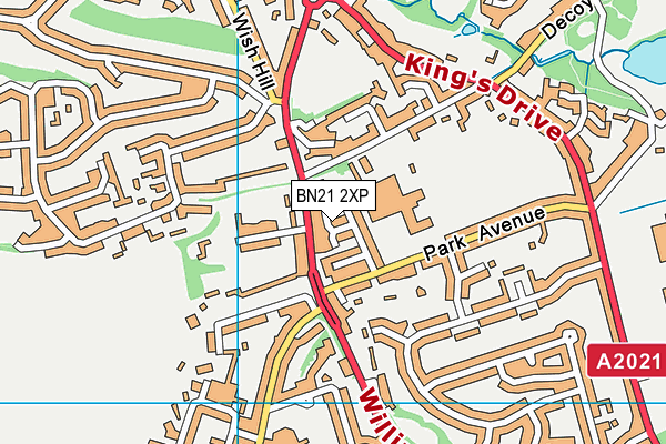 BN21 2XP map - OS VectorMap District (Ordnance Survey)