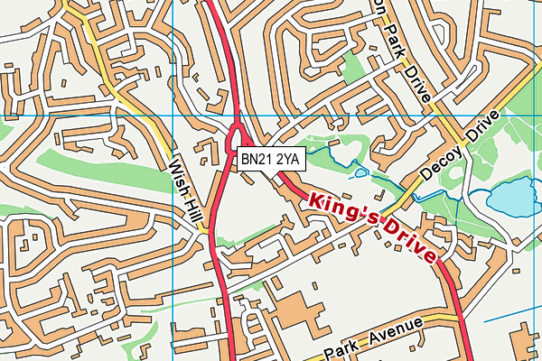 BN21 2YA map - OS VectorMap District (Ordnance Survey)