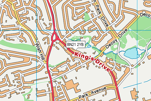 BN21 2YB map - OS VectorMap District (Ordnance Survey)