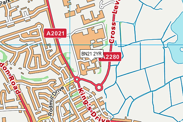 BN21 2YR map - OS VectorMap District (Ordnance Survey)