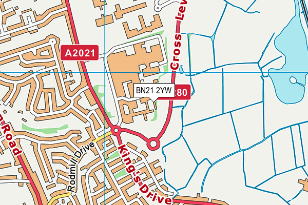 BN21 2YW map - OS VectorMap District (Ordnance Survey)