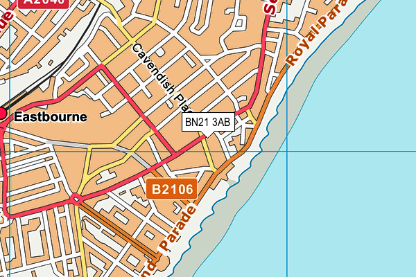 BN21 3AB map - OS VectorMap District (Ordnance Survey)