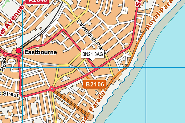 BN21 3AG map - OS VectorMap District (Ordnance Survey)