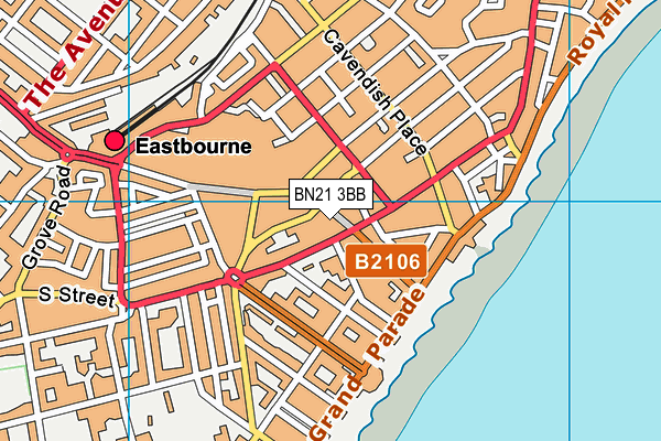 BN21 3BB map - OS VectorMap District (Ordnance Survey)