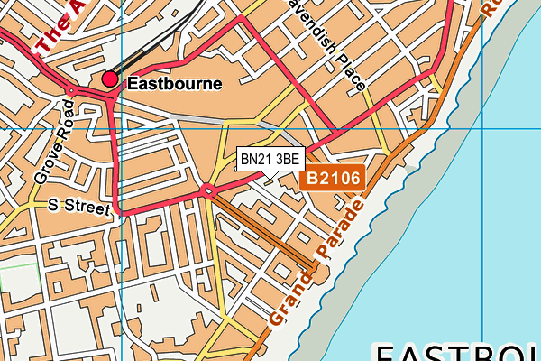 BN21 3BE map - OS VectorMap District (Ordnance Survey)