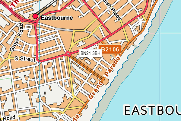 BN21 3BH map - OS VectorMap District (Ordnance Survey)