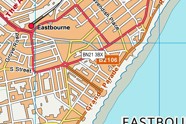 BN21 3BX map - OS VectorMap District (Ordnance Survey)