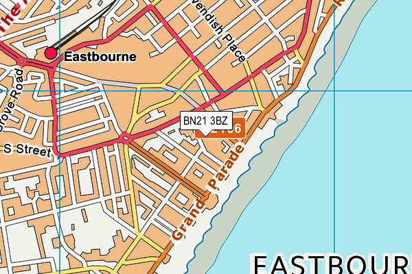 BN21 3BZ map - OS VectorMap District (Ordnance Survey)