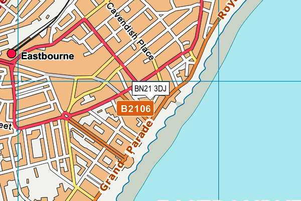 BN21 3DJ map - OS VectorMap District (Ordnance Survey)