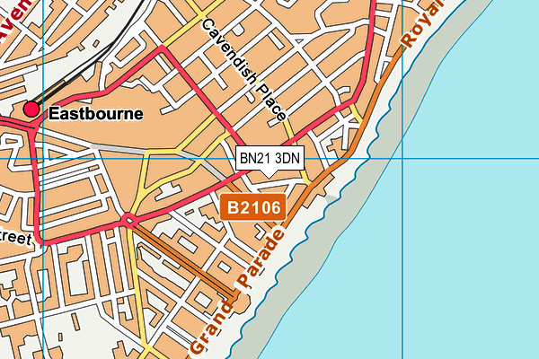 BN21 3DN map - OS VectorMap District (Ordnance Survey)