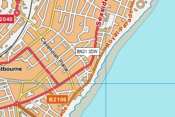 BN21 3DW map - OS VectorMap District (Ordnance Survey)
