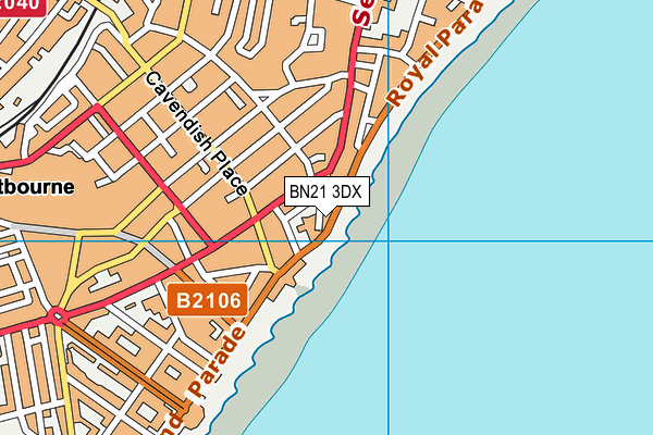 BN21 3DX map - OS VectorMap District (Ordnance Survey)