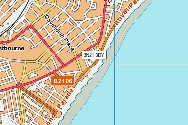 BN21 3DY map - OS VectorMap District (Ordnance Survey)