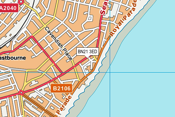 BN21 3ED map - OS VectorMap District (Ordnance Survey)