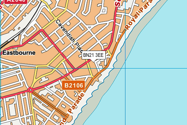 BN21 3EE map - OS VectorMap District (Ordnance Survey)