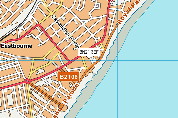 BN21 3EF map - OS VectorMap District (Ordnance Survey)