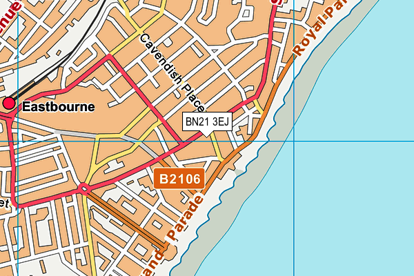 BN21 3EJ map - OS VectorMap District (Ordnance Survey)