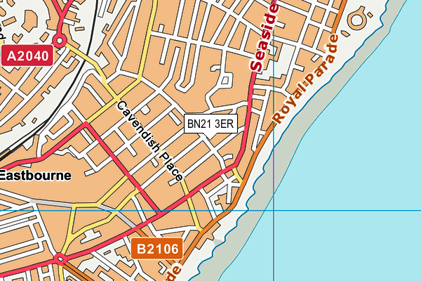 BN21 3ER map - OS VectorMap District (Ordnance Survey)