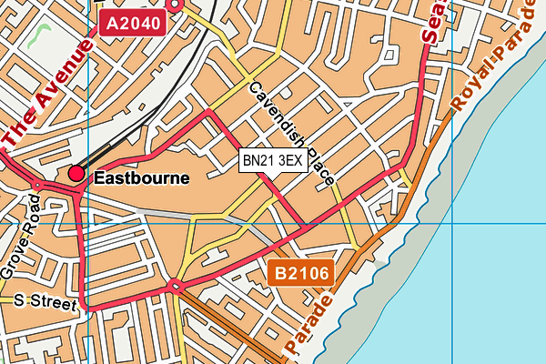 BN21 3EX map - OS VectorMap District (Ordnance Survey)
