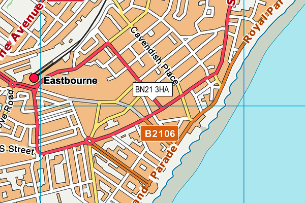 BN21 3HA map - OS VectorMap District (Ordnance Survey)
