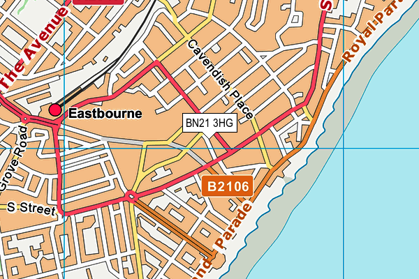 BN21 3HG map - OS VectorMap District (Ordnance Survey)