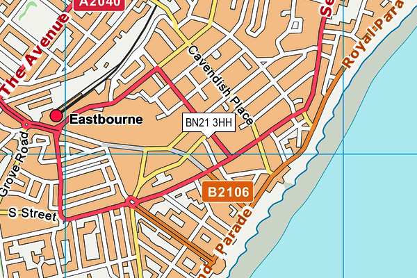 BN21 3HH map - OS VectorMap District (Ordnance Survey)