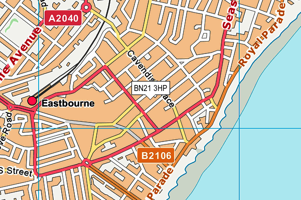BN21 3HP map - OS VectorMap District (Ordnance Survey)
