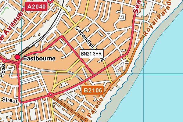 BN21 3HR map - OS VectorMap District (Ordnance Survey)