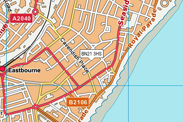 BN21 3HS map - OS VectorMap District (Ordnance Survey)