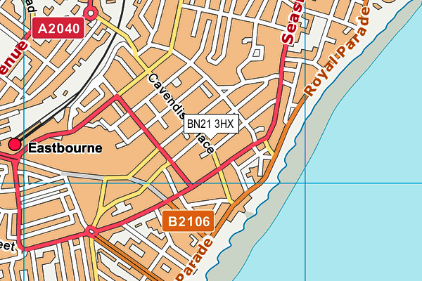 BN21 3HX map - OS VectorMap District (Ordnance Survey)