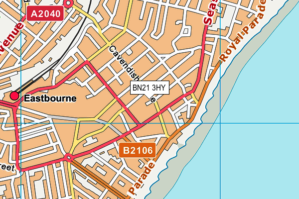 BN21 3HY map - OS VectorMap District (Ordnance Survey)