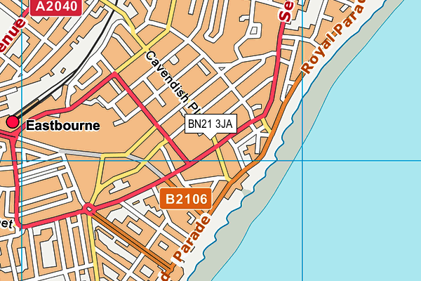 BN21 3JA map - OS VectorMap District (Ordnance Survey)