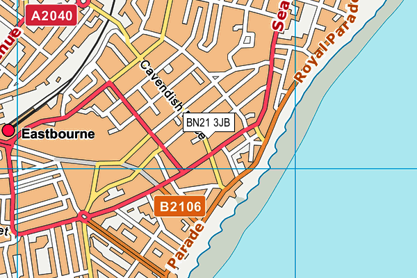 BN21 3JB map - OS VectorMap District (Ordnance Survey)