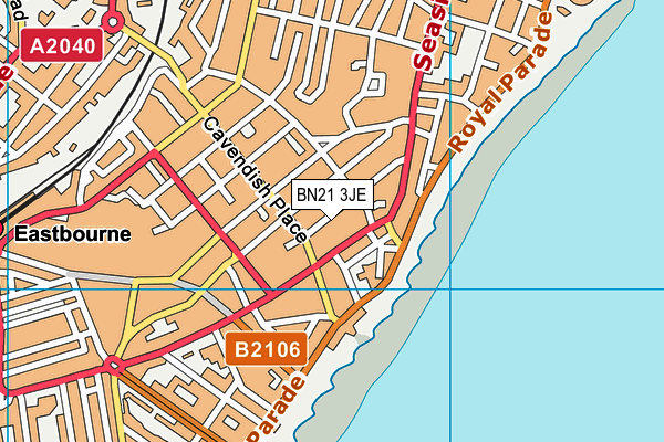 BN21 3JE map - OS VectorMap District (Ordnance Survey)