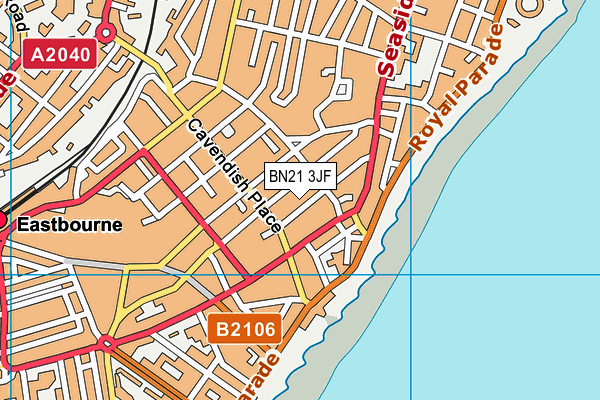 BN21 3JF map - OS VectorMap District (Ordnance Survey)