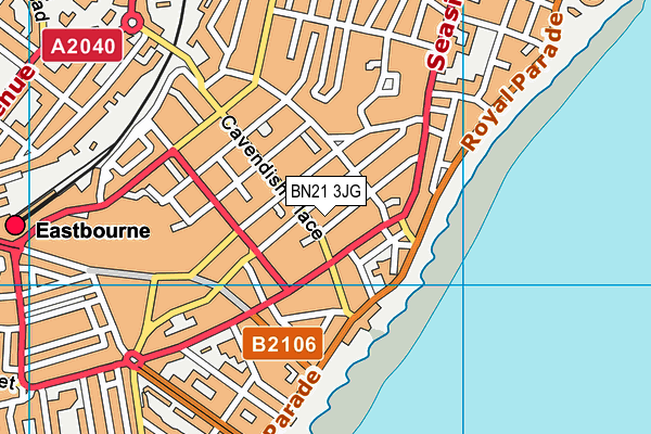 BN21 3JG map - OS VectorMap District (Ordnance Survey)