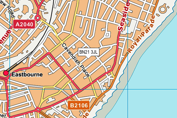 BN21 3JL map - OS VectorMap District (Ordnance Survey)