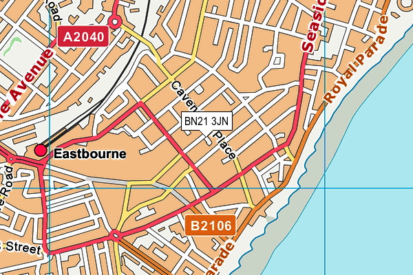 BN21 3JN map - OS VectorMap District (Ordnance Survey)