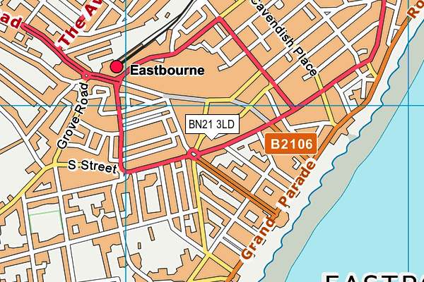 BN21 3LD map - OS VectorMap District (Ordnance Survey)