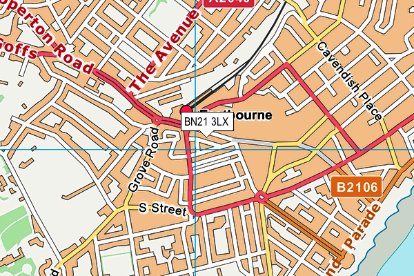 BN21 3LX map - OS VectorMap District (Ordnance Survey)