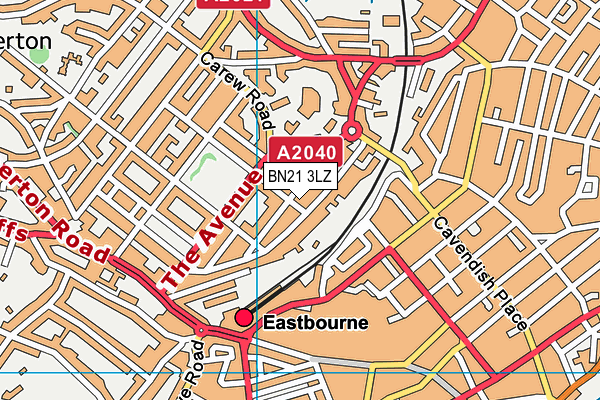 BN21 3LZ map - OS VectorMap District (Ordnance Survey)