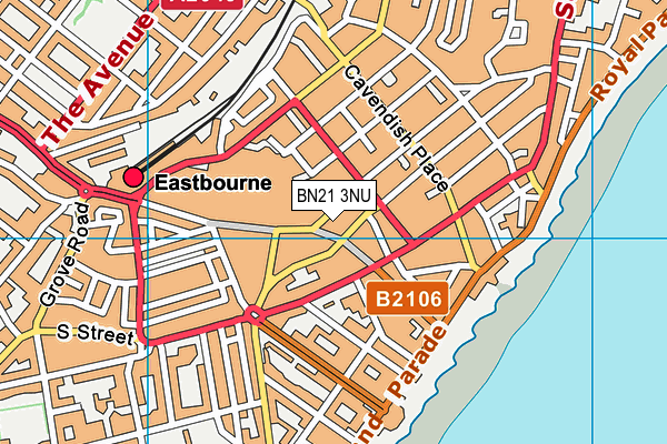 BN21 3NU map - OS VectorMap District (Ordnance Survey)