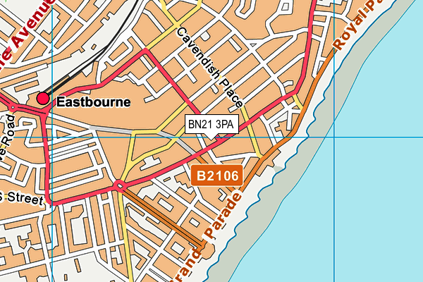 BN21 3PA map - OS VectorMap District (Ordnance Survey)