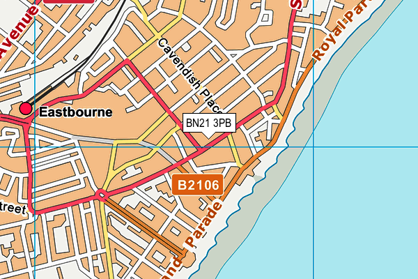 BN21 3PB map - OS VectorMap District (Ordnance Survey)