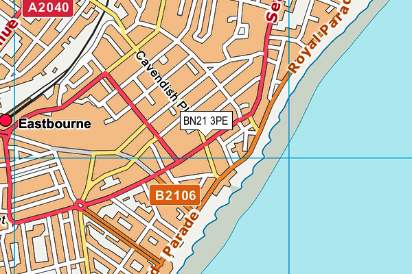 BN21 3PE map - OS VectorMap District (Ordnance Survey)