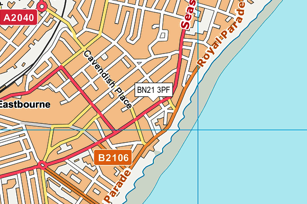 BN21 3PF map - OS VectorMap District (Ordnance Survey)