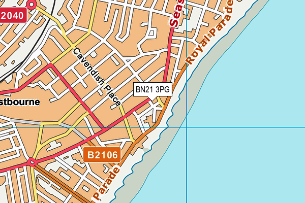 BN21 3PG map - OS VectorMap District (Ordnance Survey)