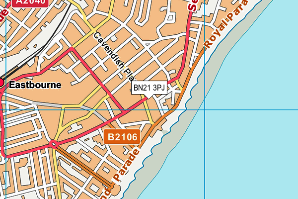 BN21 3PJ map - OS VectorMap District (Ordnance Survey)
